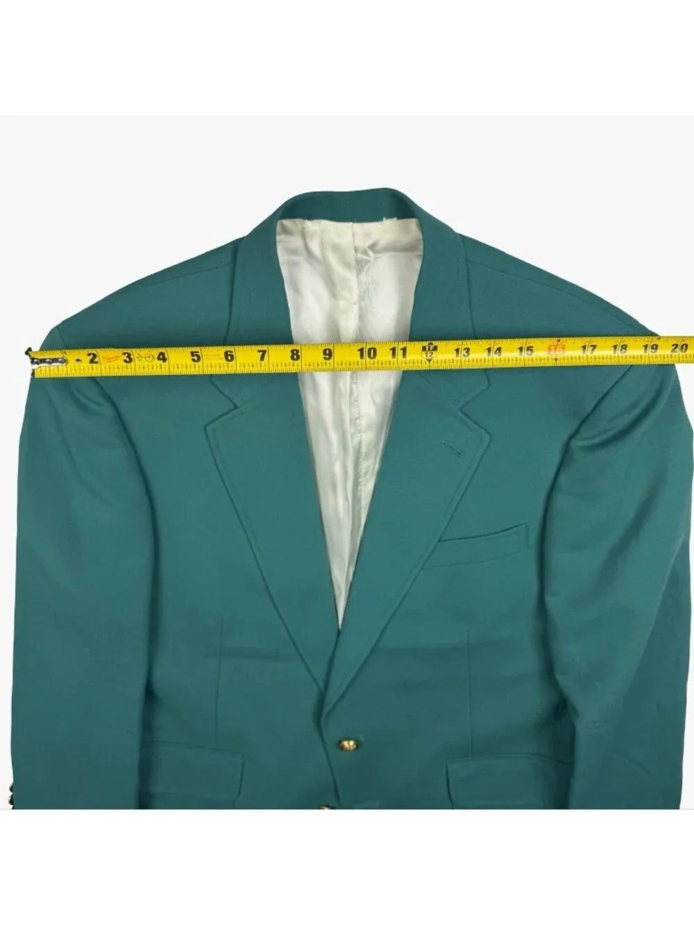 VTG Lands' End Men’s 100% Wool Gold Button Blazer Green • 42R
